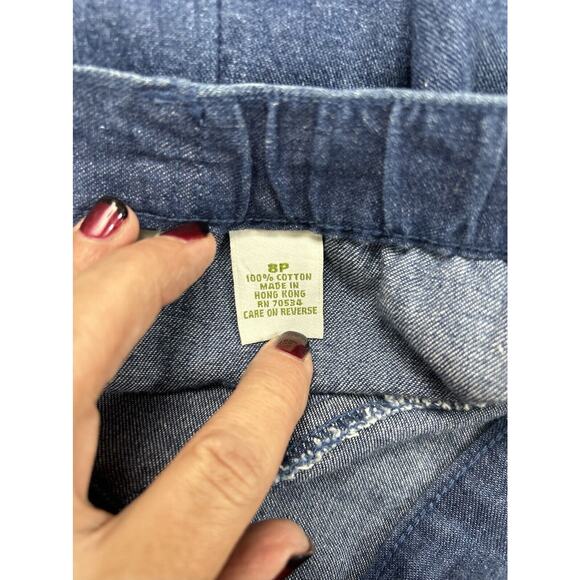 Orvis 8P Blue Denim Jean Skirt Midi Modest Home School Mid Calf Elastic Stretch - Picture 11 of 13